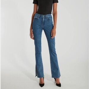 NWT - 3X1 High Rise Split Seam Bell Jeans in Black - Size 25